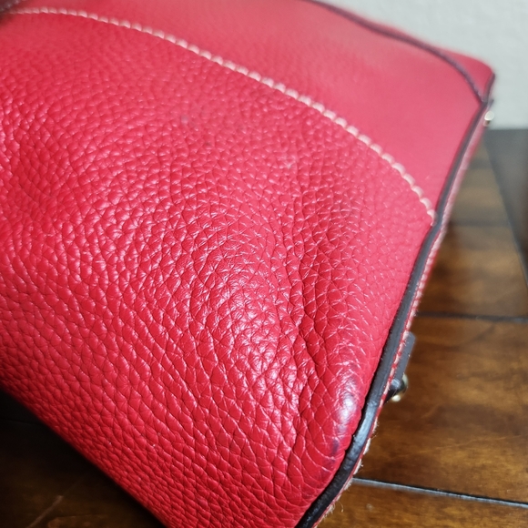 Dooney & Bourke Lexington Red Pebble Leather Tote Bag - Picture 16 of 16